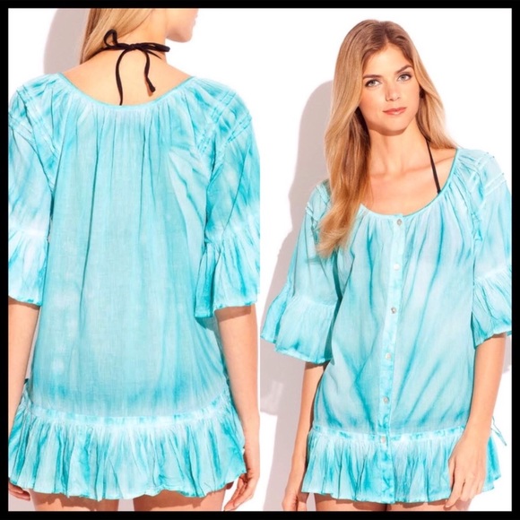 SWIMSUIT COVERUP RESORT TUNIC MINI DRESS A3C - Picture 6 of 8